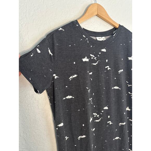 NEW BP. Charcoal Grey T-shirt Dress Nordstrom Artsy Retro 80s Paint Splatter - Picture 2 of 5